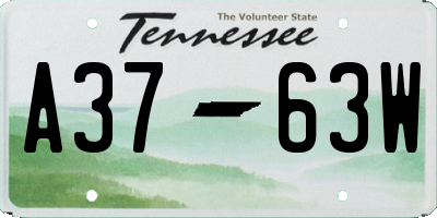 TN license plate A3763W
