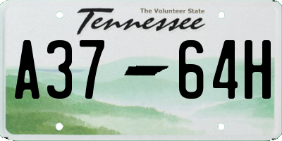 TN license plate A3764H