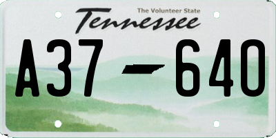TN license plate A3764O