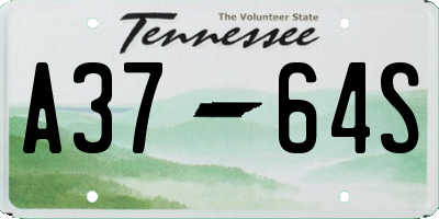 TN license plate A3764S