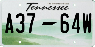 TN license plate A3764W