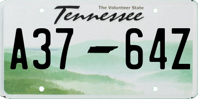 TN license plate A3764Z