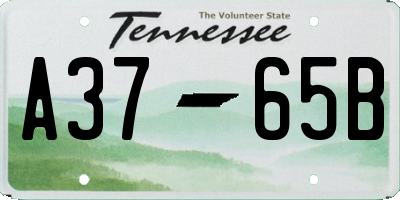 TN license plate A3765B