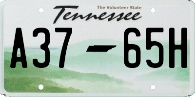 TN license plate A3765H