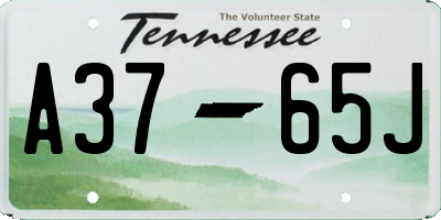 TN license plate A3765J