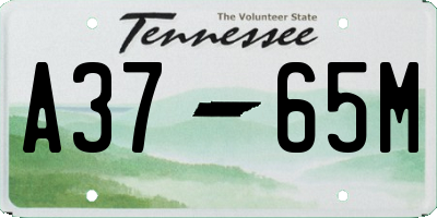 TN license plate A3765M