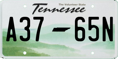 TN license plate A3765N