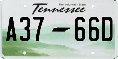 TN license plate A3766D