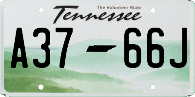 TN license plate A3766J
