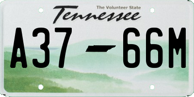 TN license plate A3766M