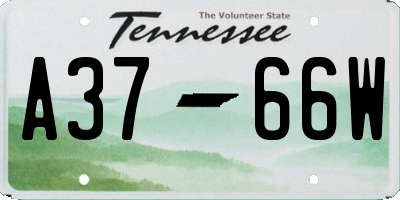 TN license plate A3766W