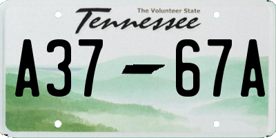 TN license plate A3767A