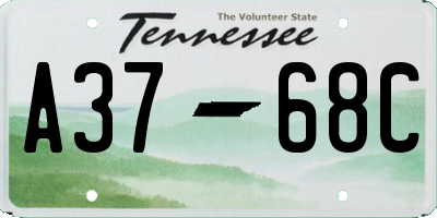 TN license plate A3768C