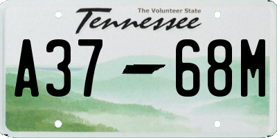 TN license plate A3768M