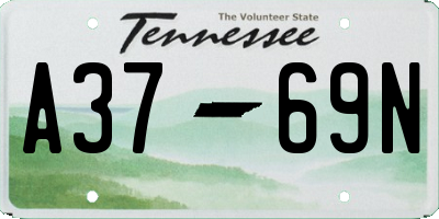 TN license plate A3769N