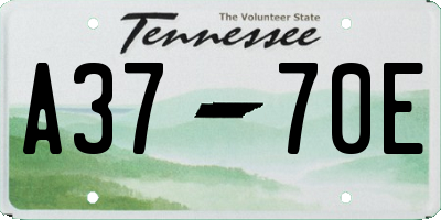 TN license plate A3770E