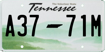 TN license plate A3771M