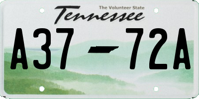 TN license plate A3772A