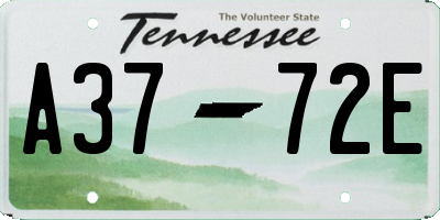 TN license plate A3772E