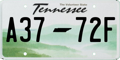 TN license plate A3772F