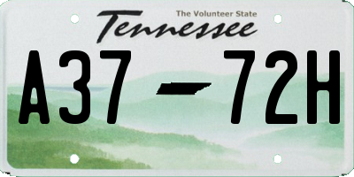 TN license plate A3772H