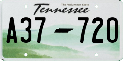 TN license plate A3772O