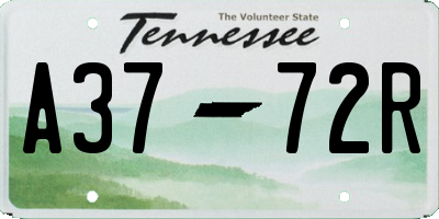 TN license plate A3772R