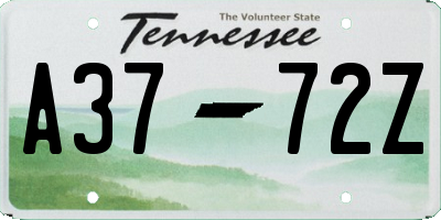 TN license plate A3772Z