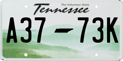 TN license plate A3773K
