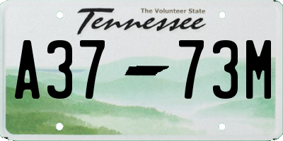 TN license plate A3773M
