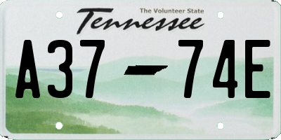 TN license plate A3774E