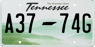 TN license plate A3774G