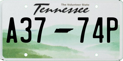 TN license plate A3774P