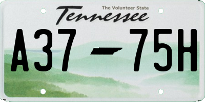 TN license plate A3775H