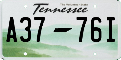 TN license plate A3776I