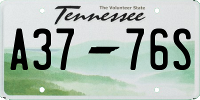 TN license plate A3776S