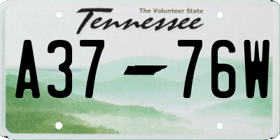 TN license plate A3776W
