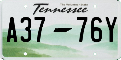 TN license plate A3776Y