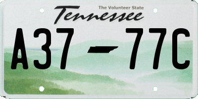 TN license plate A3777C