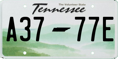 TN license plate A3777E