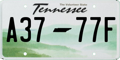 TN license plate A3777F