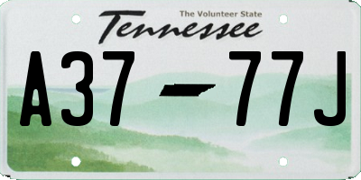 TN license plate A3777J