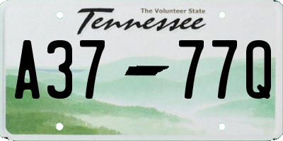 TN license plate A3777Q