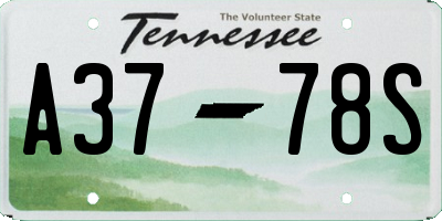 TN license plate A3778S