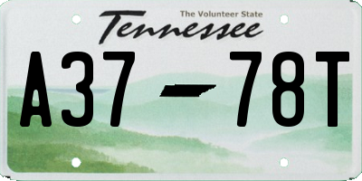 TN license plate A3778T
