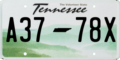 TN license plate A3778X