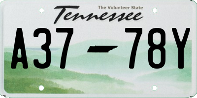 TN license plate A3778Y