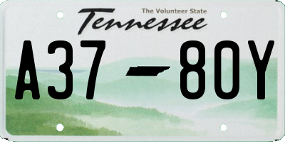 TN license plate A3780Y