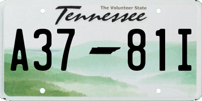 TN license plate A3781I