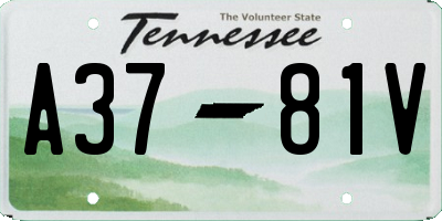 TN license plate A3781V